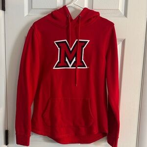 Miami of Ohio Red Hoodie with M Logo - Large (fits like a Medium)
